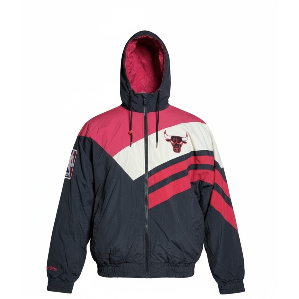Mitchell & Ness Chicago Bulls Hardwood Classics Puffer Jacket Black Red Vintage